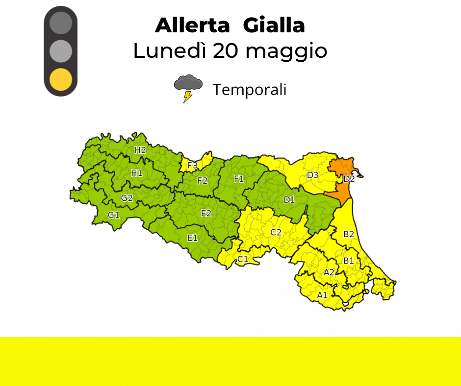 Allerta Meteo gialla - lunedì 20 maggio  foto 
