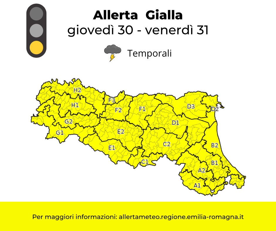 Allerta Meteo gialla - martedì 28 maggio foto 