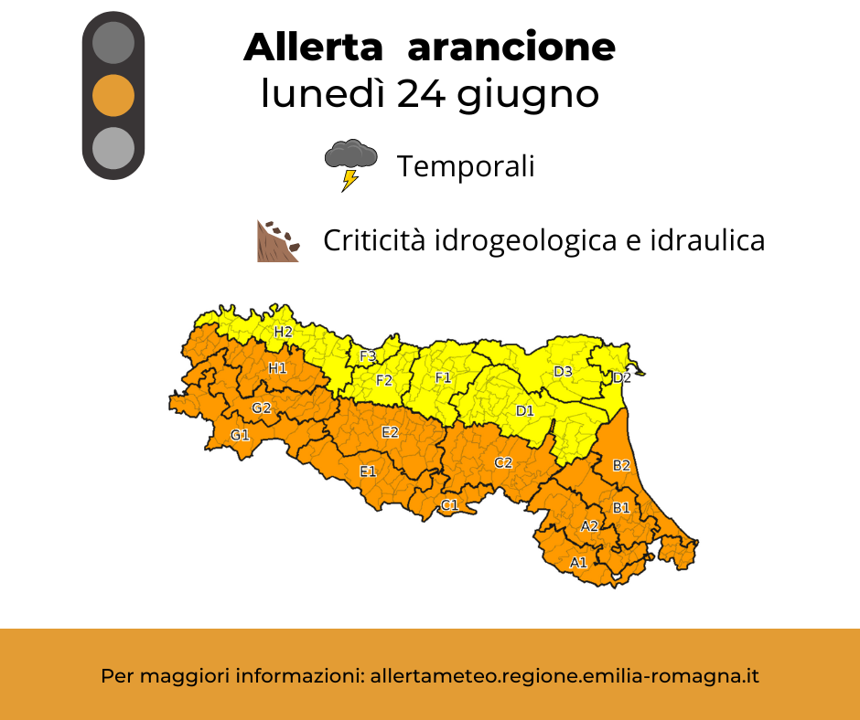 Allerta Meteo arancione - lunedì 24 giugno foto 