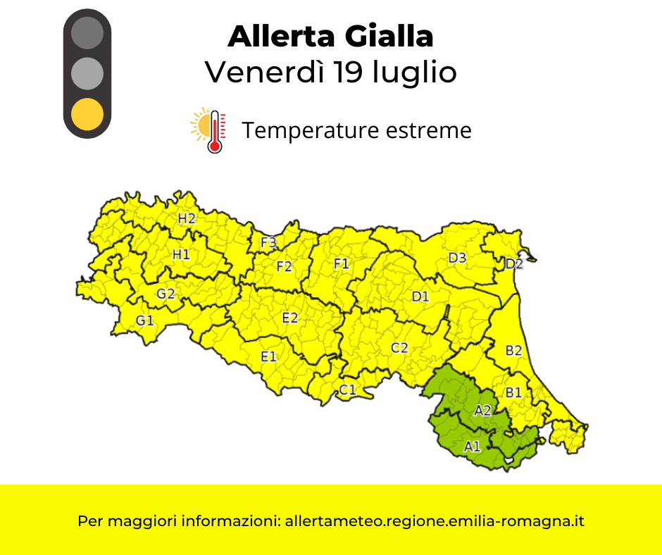 Allerta Meteo gialla - venerdì 19 luglio foto 