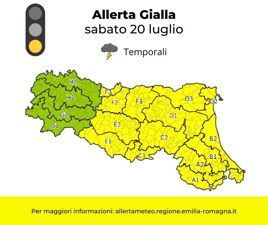 Allerta Meteo gialla - sabato 20 luglio foto 