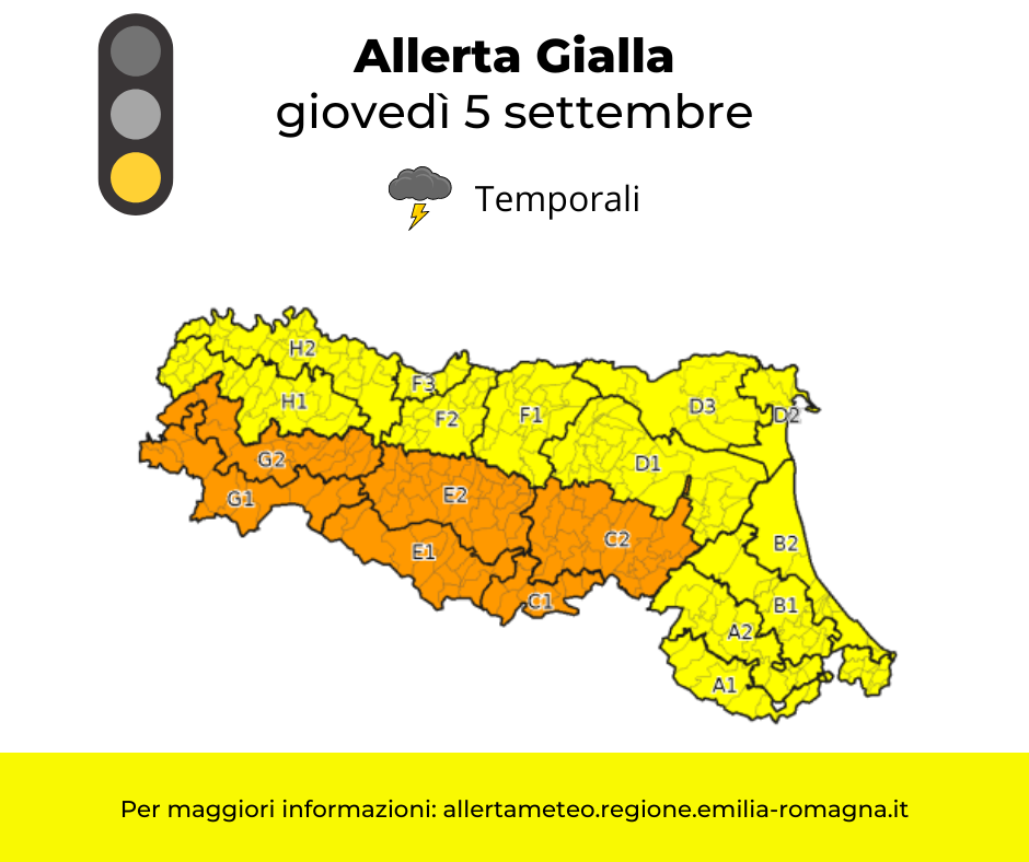 Allerta Meteo gialla - giovedì 5 settembre foto 