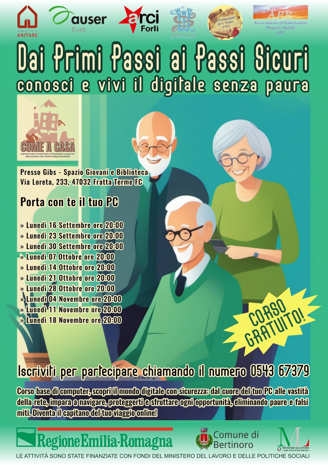 A Fratta Terme un corso  per imparare a usare il computer foto 