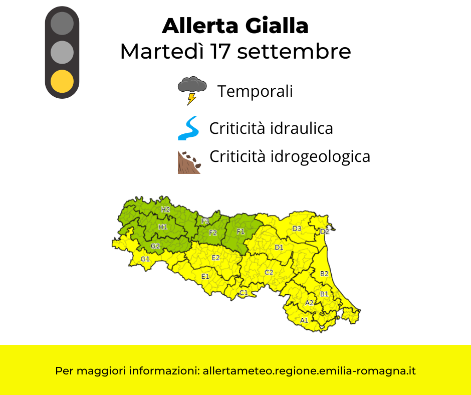Allerta Meteo gialla - martedì 17 settembre foto 