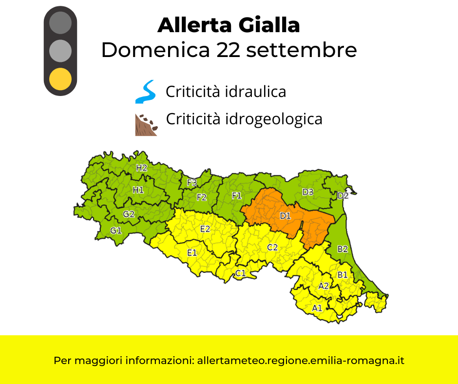 Allerta Meteo gialla - domenica 22 settembre foto 