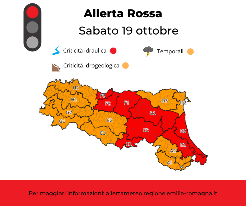 Allerta Meteo rossa - sabato 19 ottobre foto 