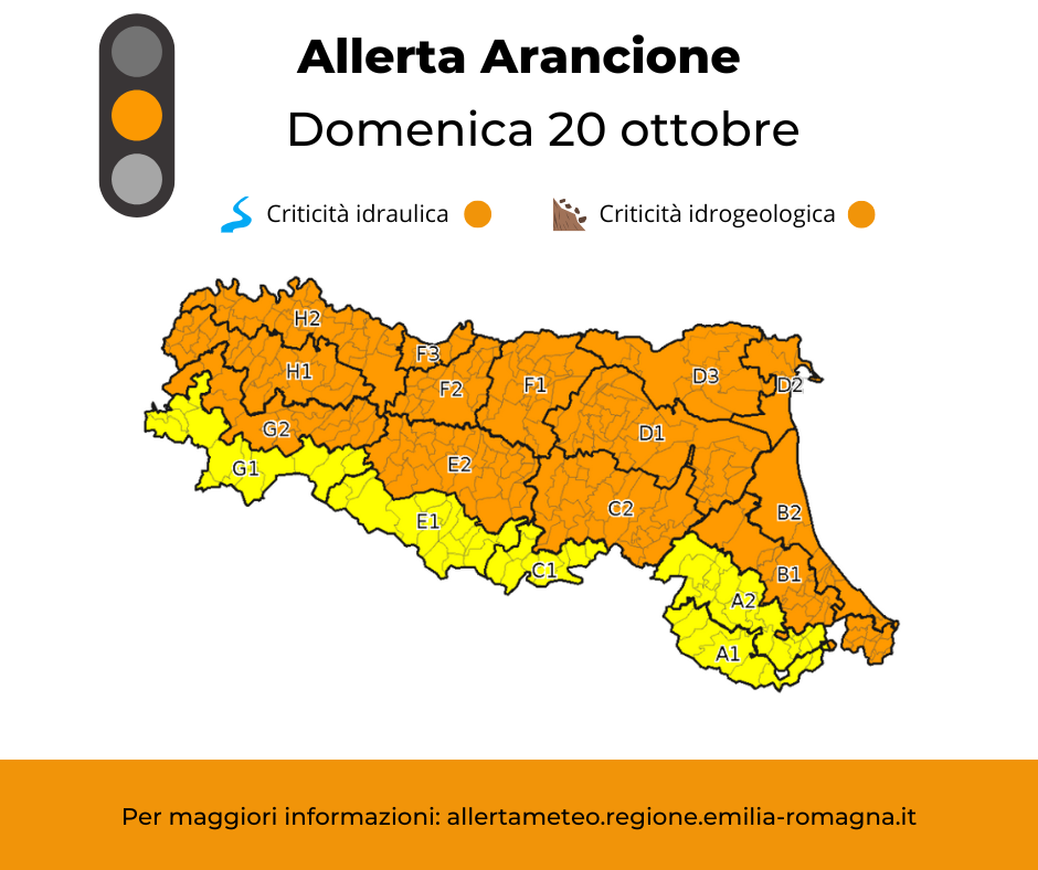 Allerta Meteo arancione - domenica 20 ottobre foto 