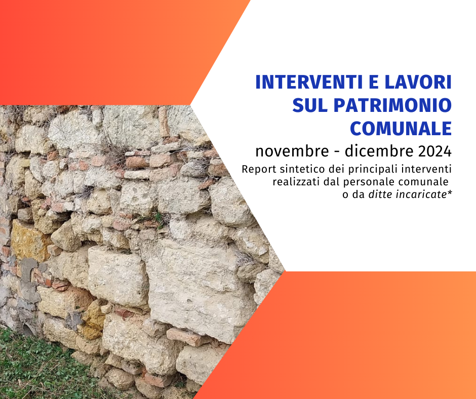 Report sintetico degli interventi e lavori sul patrimonio comunale foto 