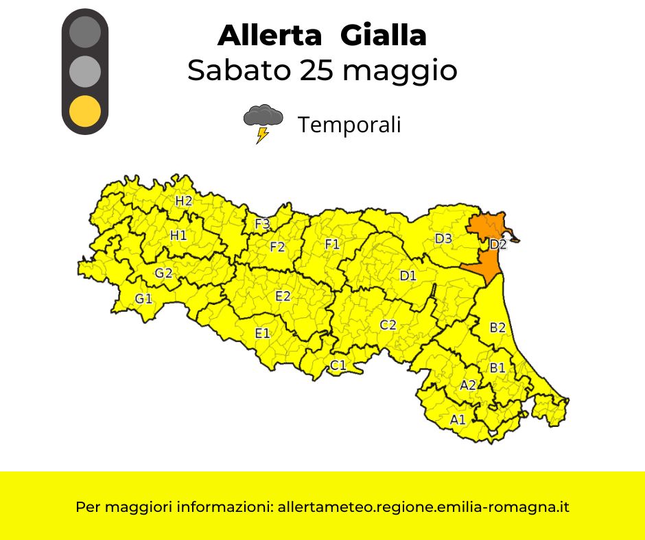 Allerta Meteo gialla - sabato 25 maggio