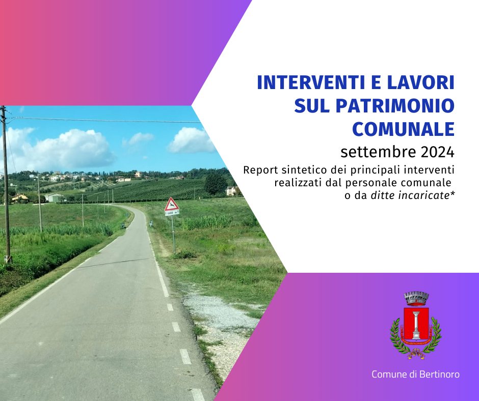 Report sintetico degli interventi e lavori sul patrimonio comunale